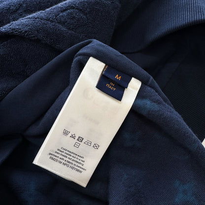 Lv Monogram French Terry Zip-Through Hoodie