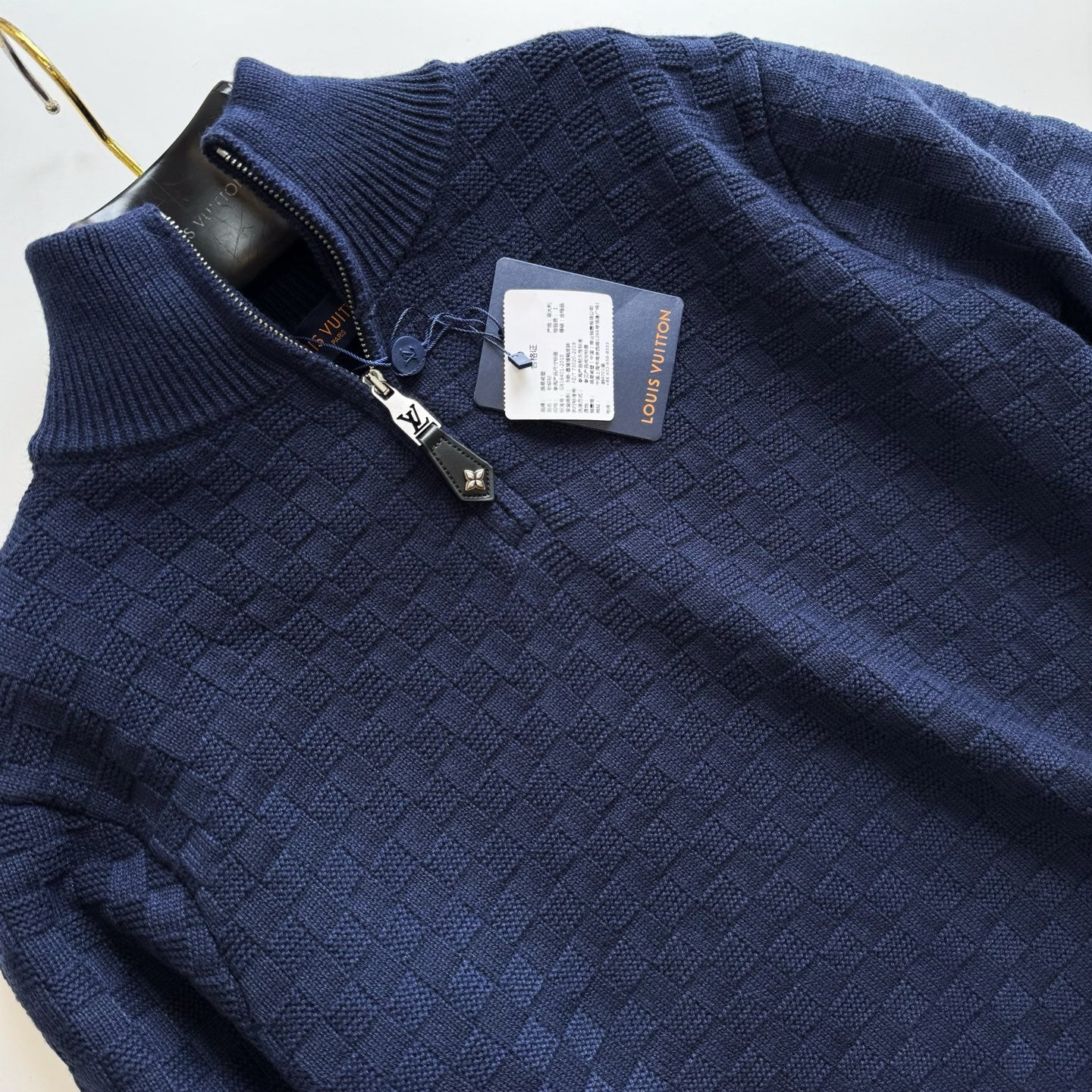 Lv Cashmere-Wool Blend Half-Zip Pullover