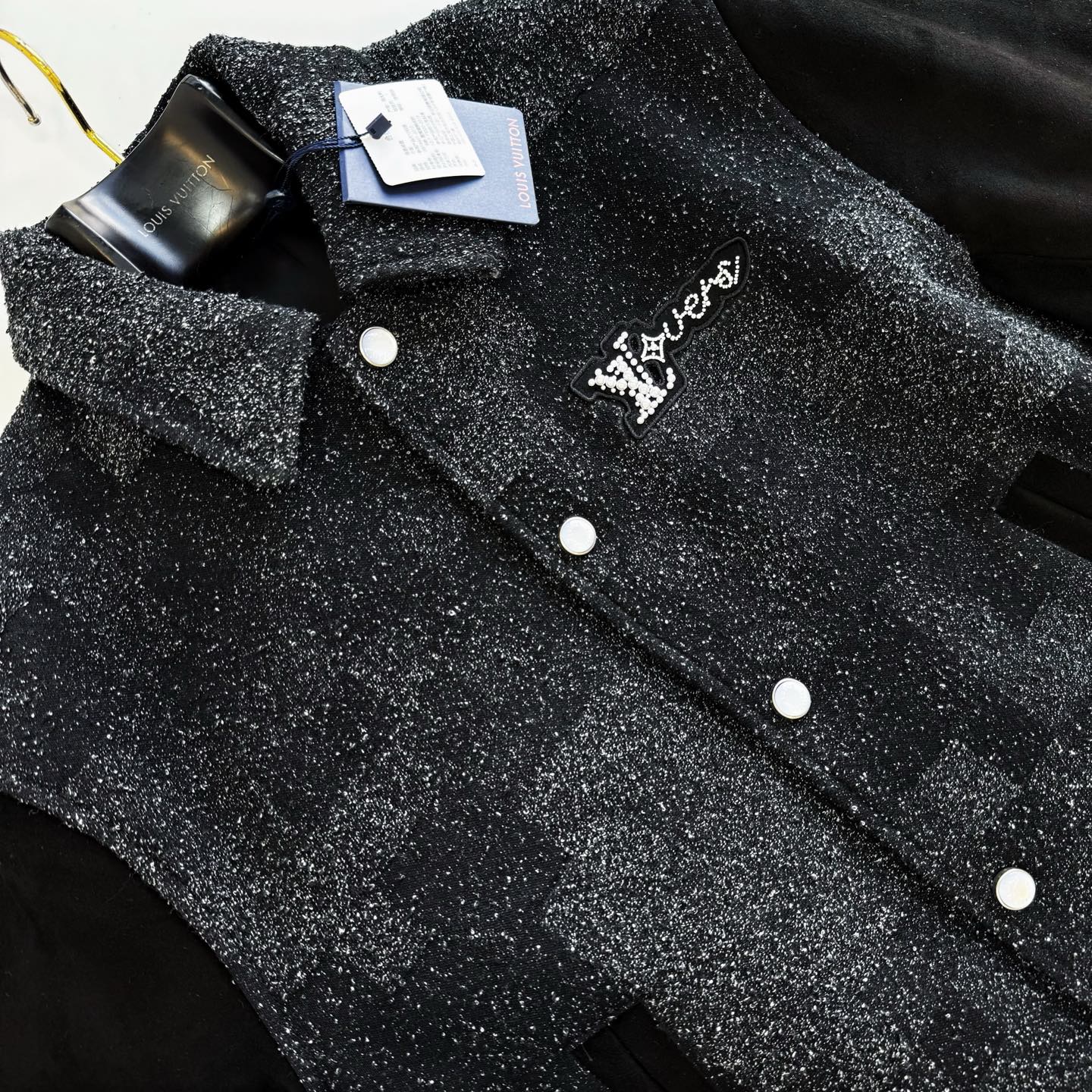 Lv Mix Leather Varsity Blouson