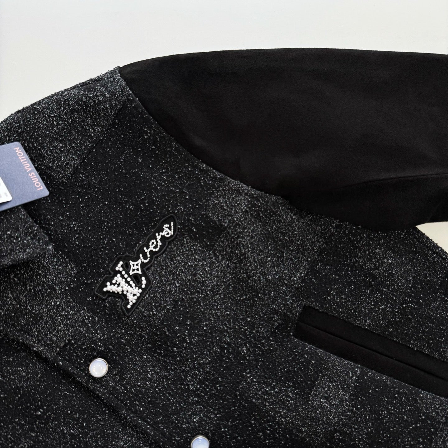 Lv Mix Leather Varsity Blouson