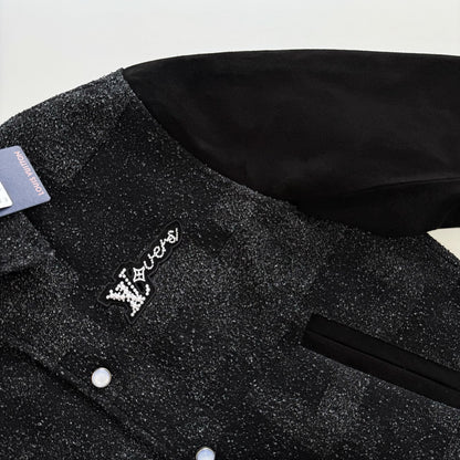 Lv Mix Leather Varsity Blouson