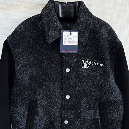 Lv Mix Leather Varsity Blouson