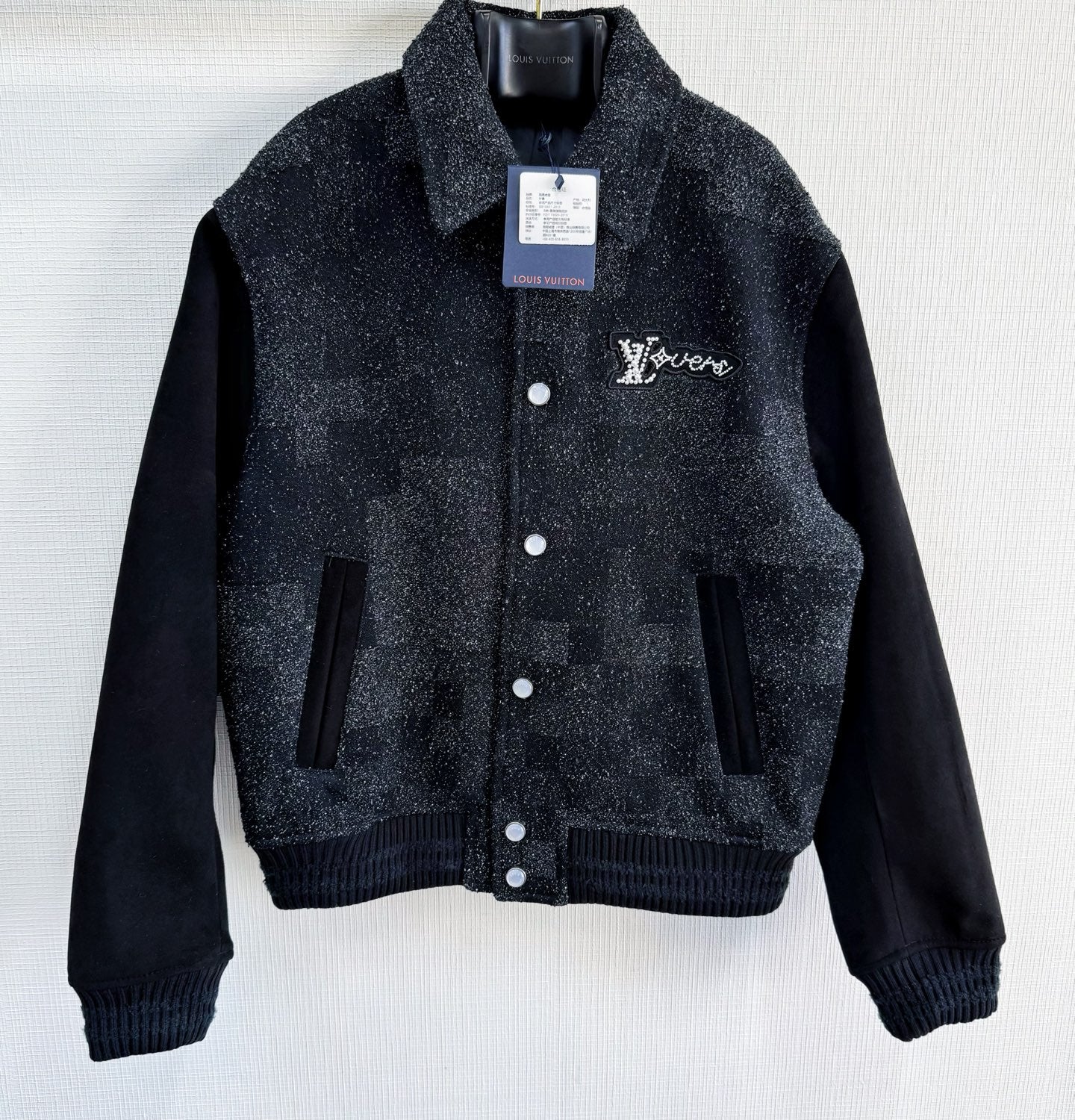 Lv Mix Leather Varsity Blouson
