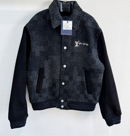 Lv Mix Leather Varsity Blouson