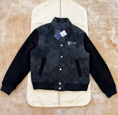 Lv Mix Leather Varsity Blouson