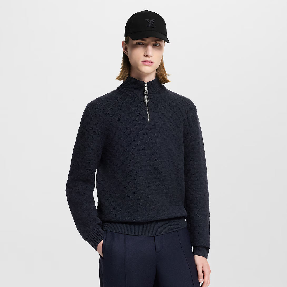 Lv Cashmere-Wool Blend Half-Zip Pullover