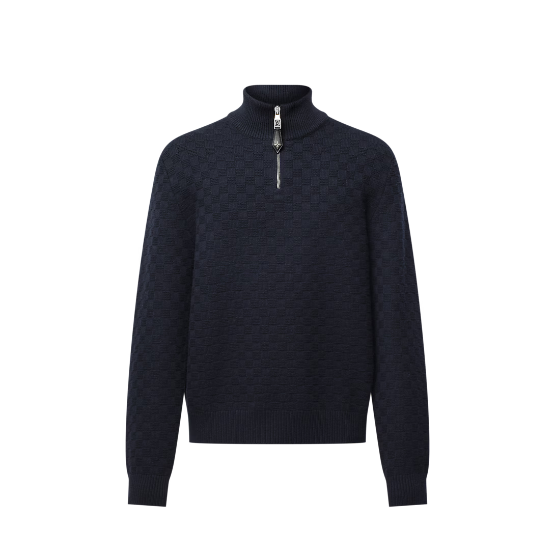 Lv Cashmere-Wool Blend Half-Zip Pullover