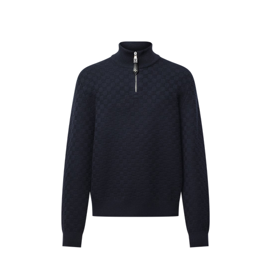 Lv Cashmere-Wool Blend Half-Zip Pullover