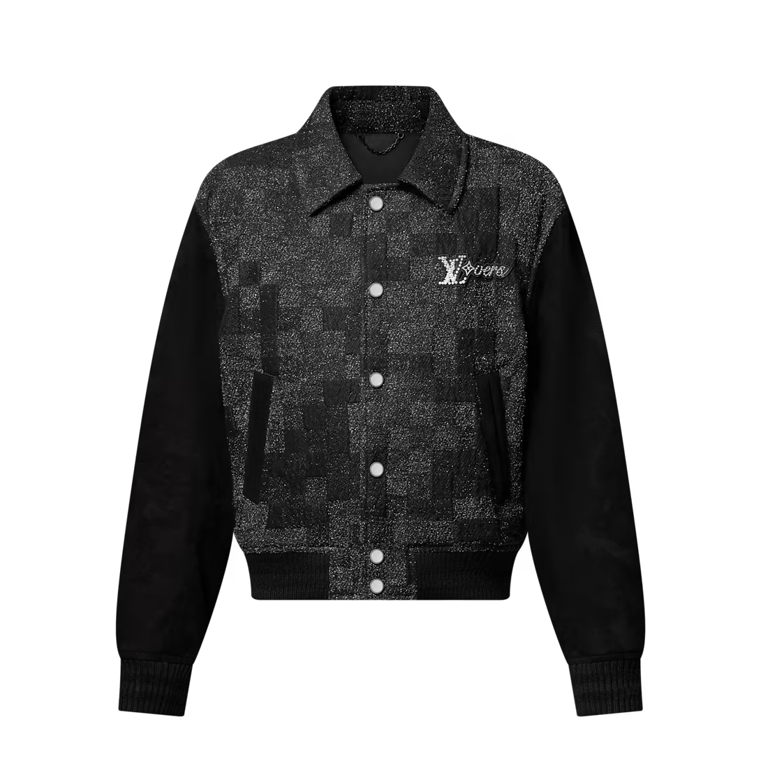 Lv Mix Leather Varsity Blouson