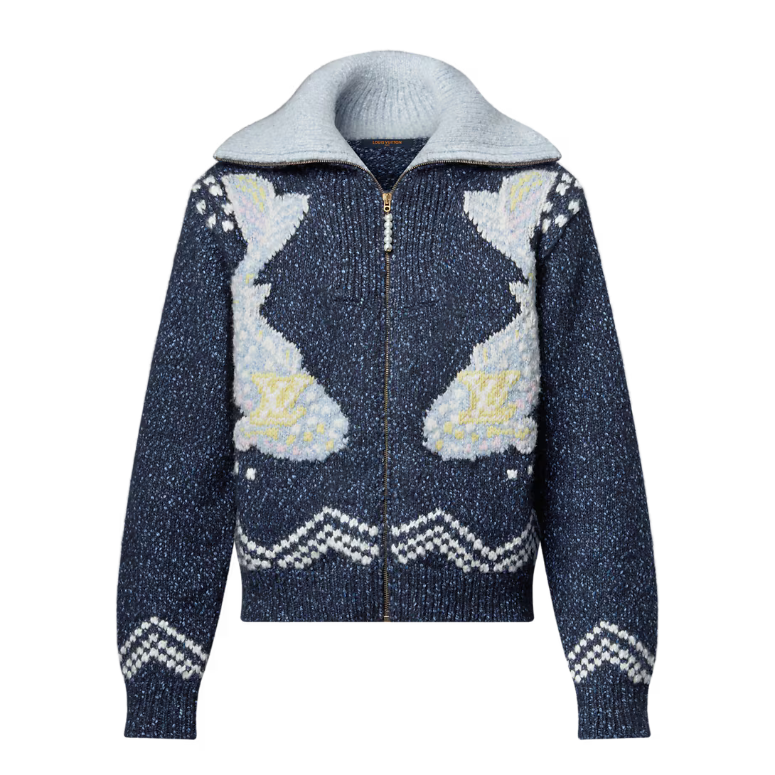 Lv Zippered Knitted Blouson