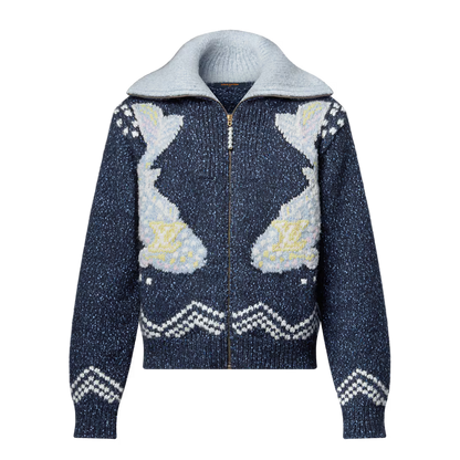 Lv Zippered Knitted Blouson