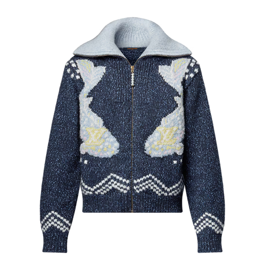 Lv Zippered Knitted Blouson