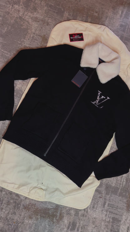Lv Ski Wool Blouson With Shearling Collar